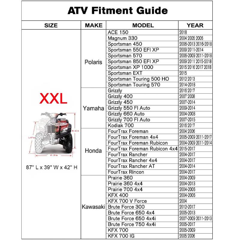 All-Season Waterproof ATV Cover Universal Heavy Duty Outdoor UV-Resistant Tear-Resistant Material