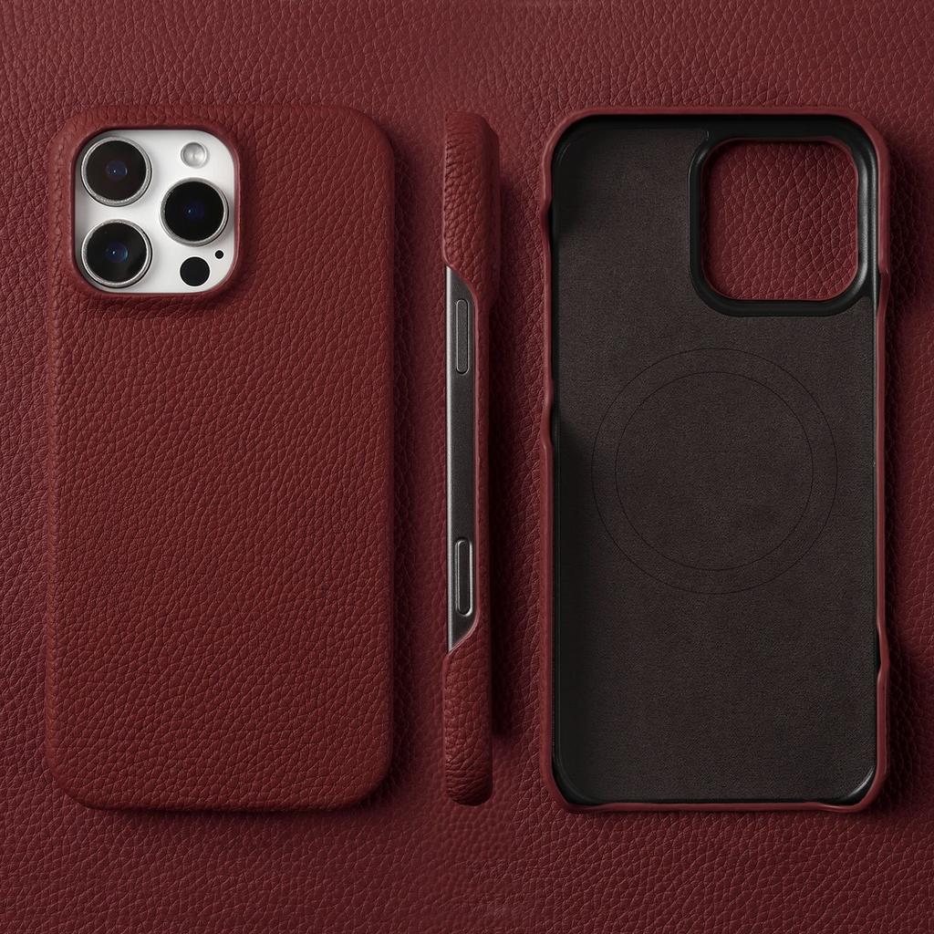 Премиальный магнитный чехол из натуральной кожи для iPhone 16 Pro Max 15 14 13 12 11 Беспроводная зарядка Магнитная крышка Magsafe Ударопрочный чехол