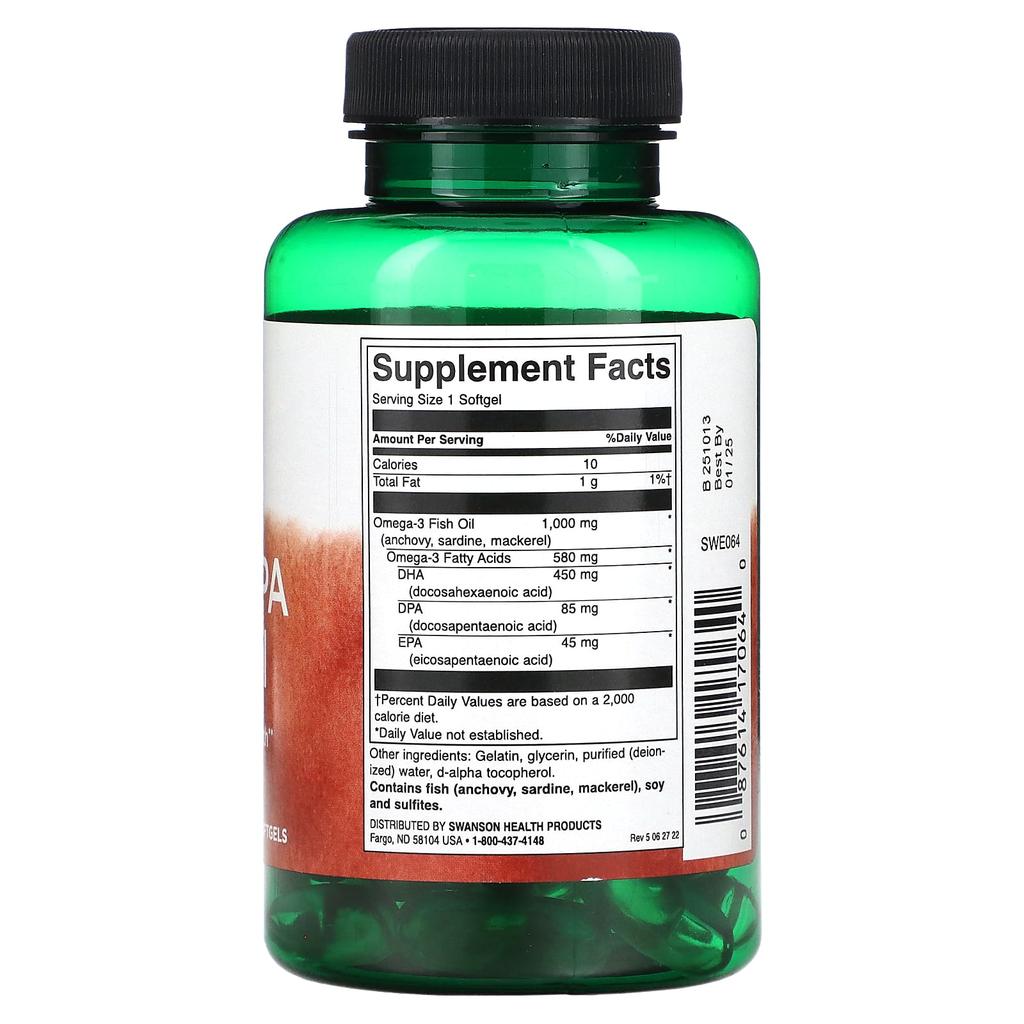 Super Dpa Fish Oil, 1,000Mg, 60 Softgels