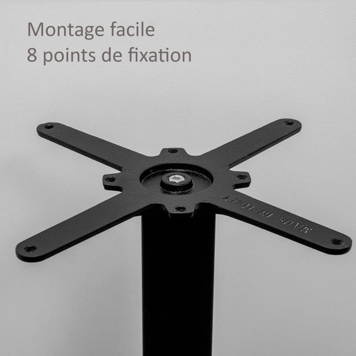 Meuble de bureau - Piétement Milan-T - Noir - Hauteur 73 cm - Montage facile - Fonte thermolaquée