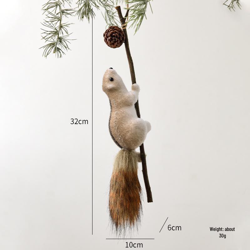 Simulated Squirrel Christmas Tree Ornament - Creative Holiday Decoration Pendant