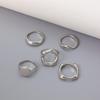 Retro Silver Geometric Rhombus Ring: Stylish Wide Band with Polished Finish