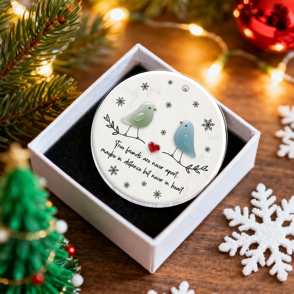 Decor Acrilic 2D în Formă de Inimă Sticlă de Mare Prietenie, Suvenir Inimă Prietenie, Ornament Inimă Prietenie Pentru Ornamente Agățate de Pom,