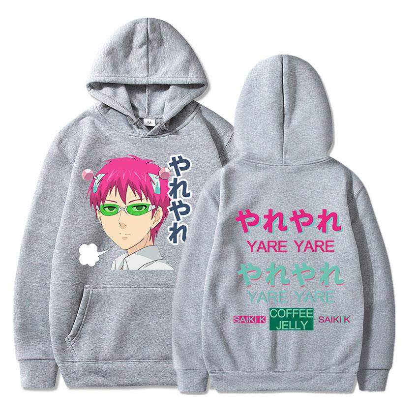 Anime Katastrofální život Saiki K Mikina s kapucí Vintage tisk Mikiny Saiki Kusuo Unisex Dámská Módní Mikina Nadměrná Mikina