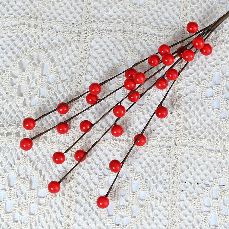 

Simulated Christmas 5 Berry Branches 30 Fruit Pastoral Home Decoration Berry Branches Christmas Decorative Red Fruit