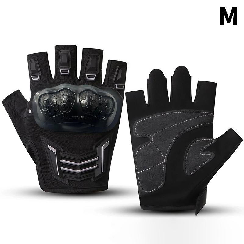 Outdoor Sports Protective Half Finger Gloves For Men Women Universal Open Finger Resistant Motorcycle Bike Gloves