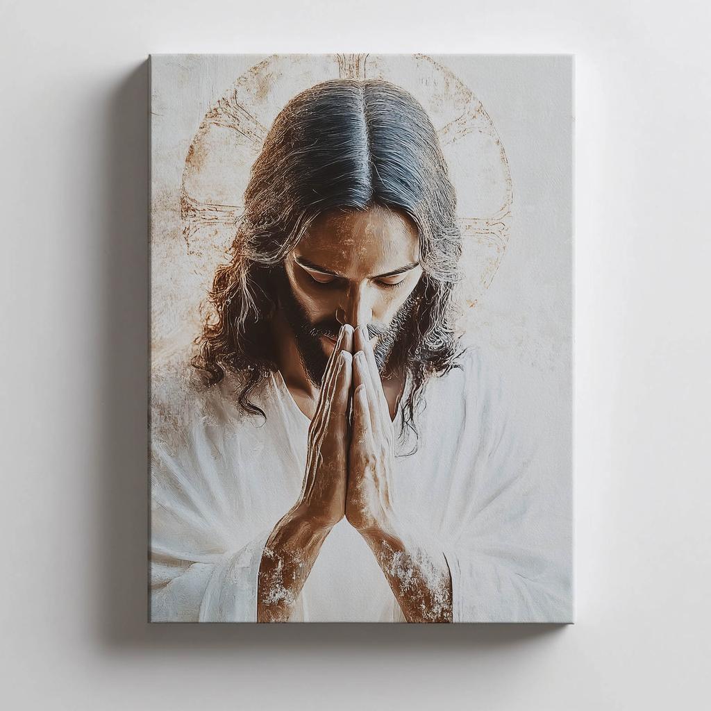 Jezus W Modlitwie - Plakat Religijny Jezus W Modlitwie - Plakat Religijny, 40X50 Cm, Bez Ramy, Papier Matowy 230 Gsm