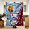 Koc z nadrukiem Manchester City FC - Miękki i wygodny, do sypialni, na podróż, na sofę, dekoracja domu - Prezent urodzinowy, świąteczny dla przyjaciela