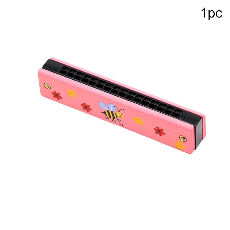 16-Hole Wooden Harmonica Musical Instrument Play Cute Cartoon Animals Painted Gift Suitable for Beginners Entertainment TMZ