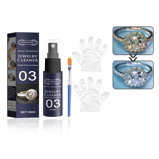 Jewelry Cleaner Spray Kit with Gloves Brush Universal Easy To Use Jewelry