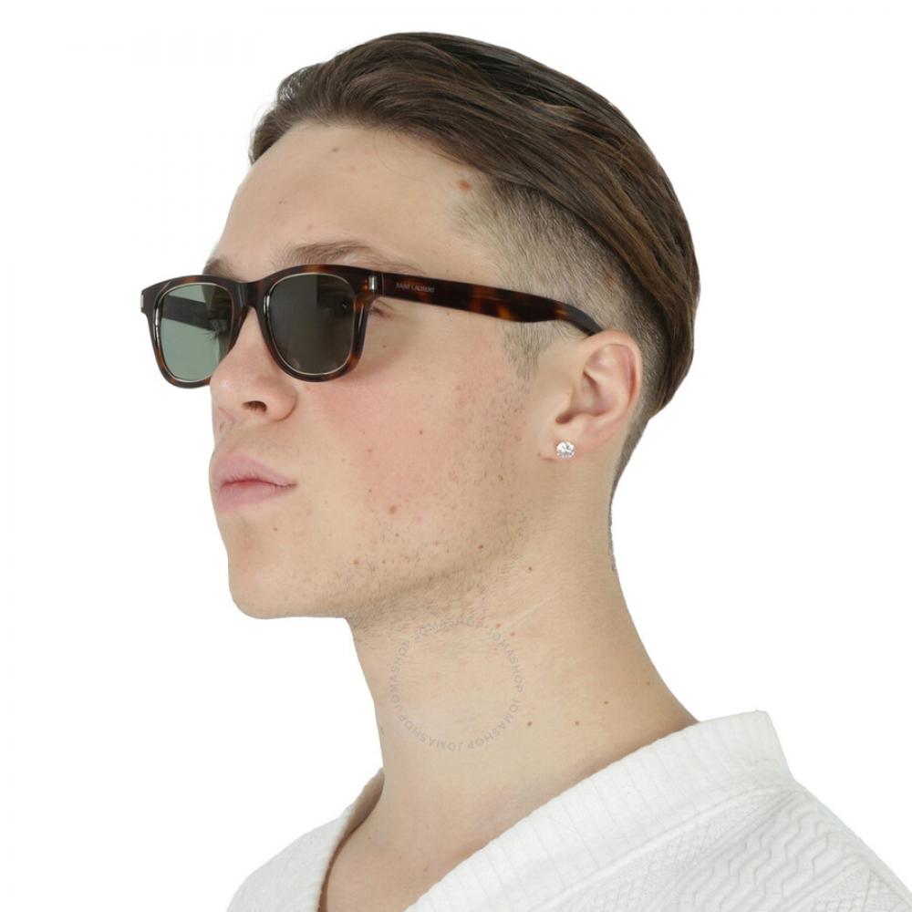 Saint Laurent Green Square Unisex Sunglasses Sl 51 Rim 003 50