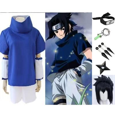 Naruto Shippuden Uchiha Sasuke Cosplay Costume - Young Adult Version (Generation 1 Outfit Set)