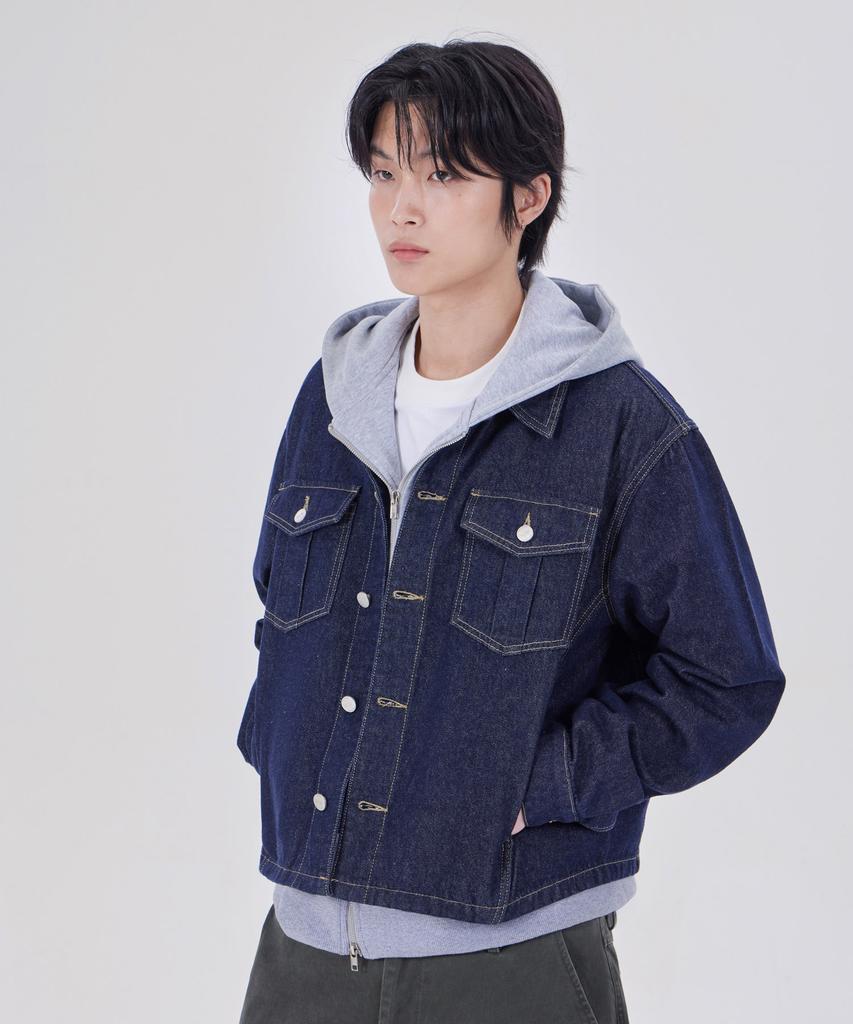 Glw Non-Faded Crop Denim Jacket Indigo Blue