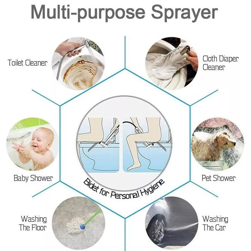 Jet Handheld Bidet Toilet Spray Muslim Hygienic Shattaf Douche Shower Self Kit