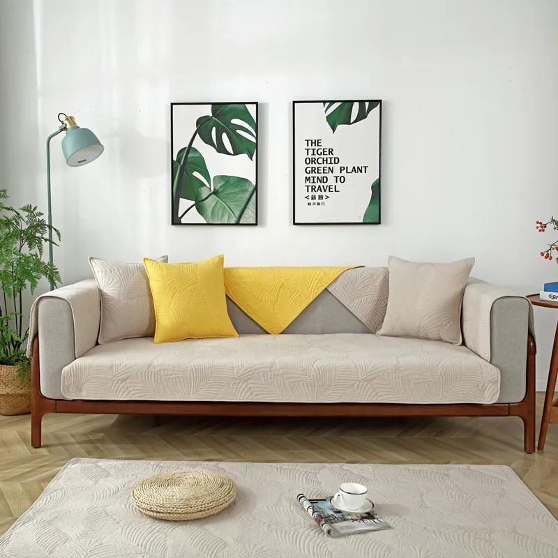 Washed Cotton Sofa Covers Universal for All Seasons Couch Mat Anti-slip Couch Protector Slipcover Removable Home Sofa Cushion