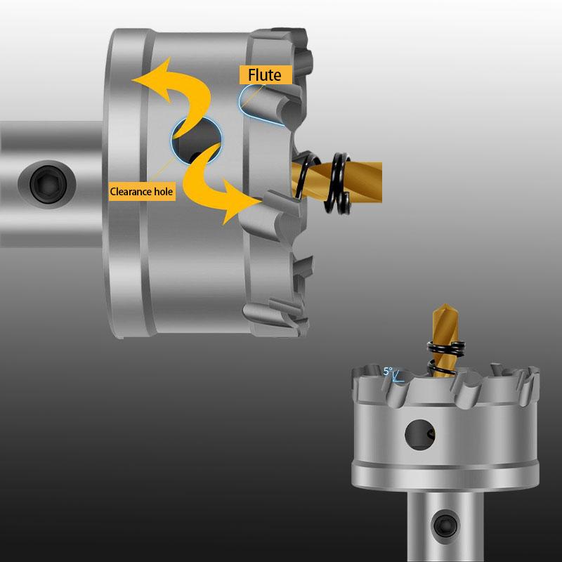 Lochsäge, 30 mm Hartmetallbohrer mit Zentrierbohrer, Fräser für Hartmetall, Edelstahl, Baustahl, Aluminiumlegierung, Kupfer, Eisen, Kunststoff und Fiberglas