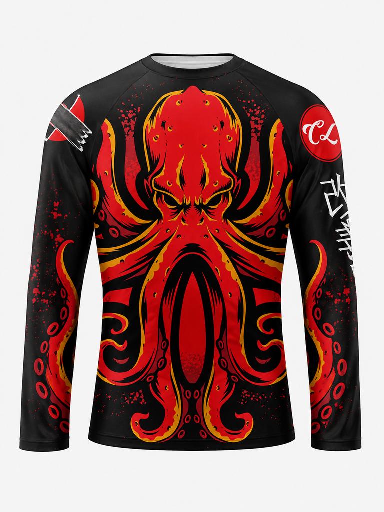 Brazilian Jiu-Jitsu Long-Sleeved T-Shirt Men's T-Shirt Street Wear 3D Printed Breathable Quick-Drying Fitness Clothing Harajuku