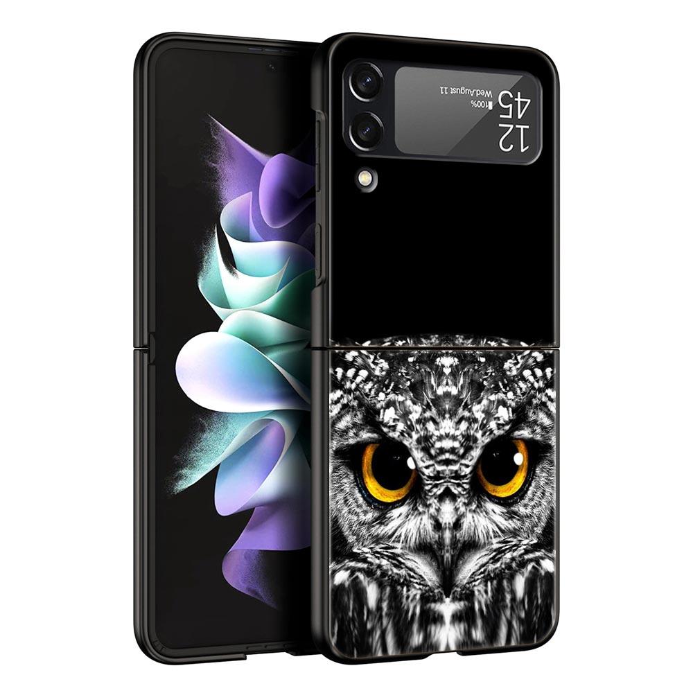 Fashion Animals Horse Deer Giant Panda Phone Case for Samsung Galaxy Z Flip 3 4 5 Black Folding Mobile Shell Hard Protect Cover