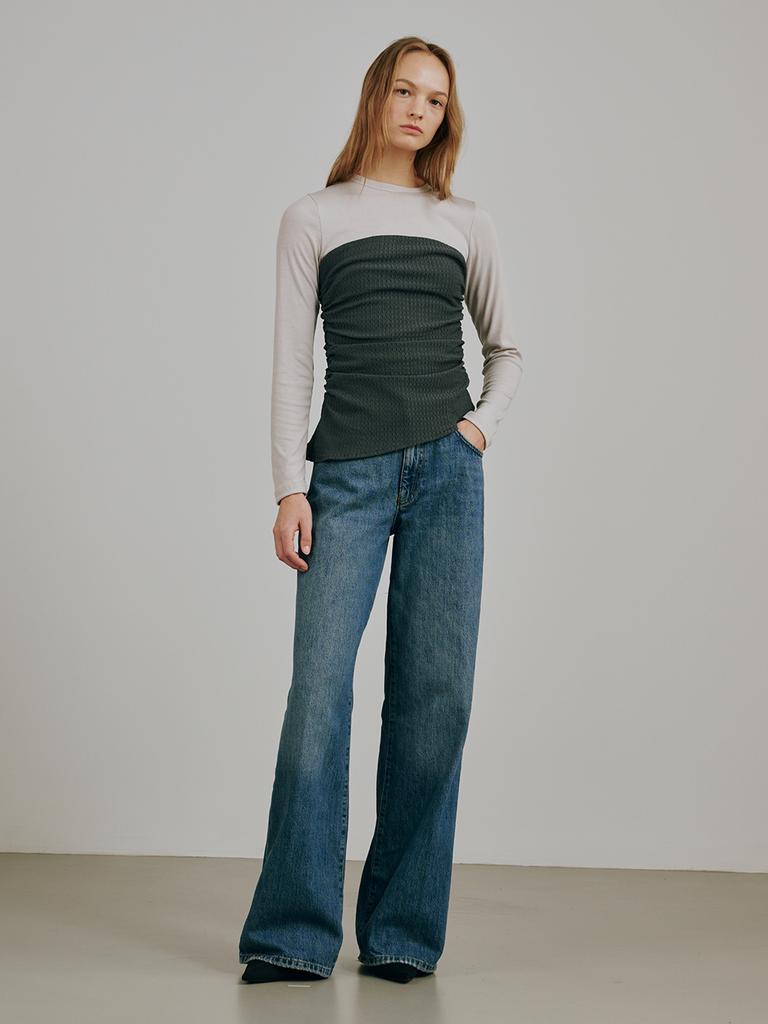 NOUVE Bustier Top + Long Sleeve Set - Gray
