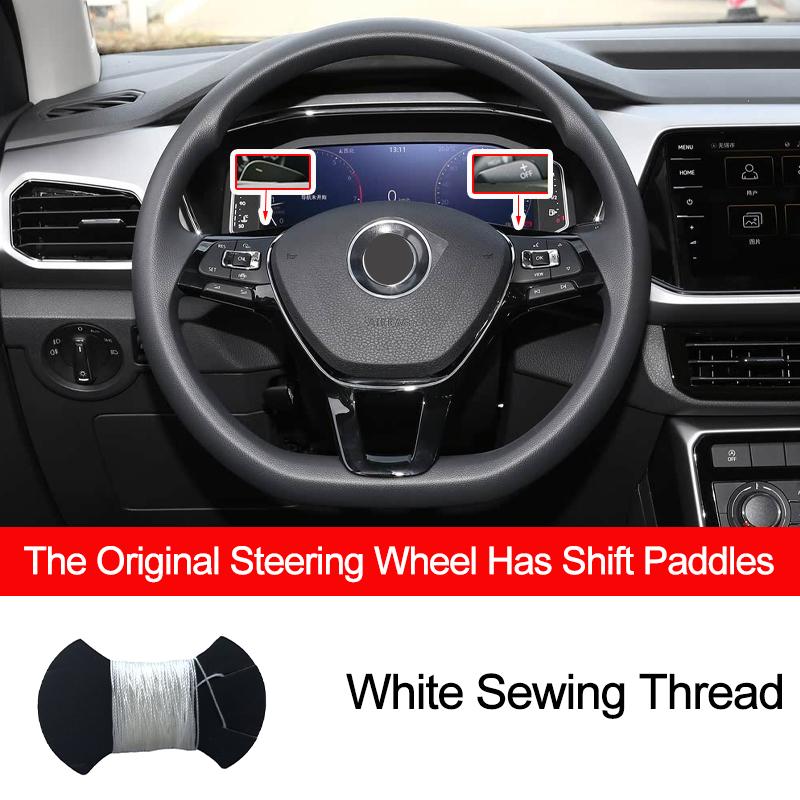 Hand Sewing Car Steering Wheel Cover Braid on the Steering wheel For Volkswagen Golf 7 Mk7 2012-2020 VW T-Cross 2018-2025 2025