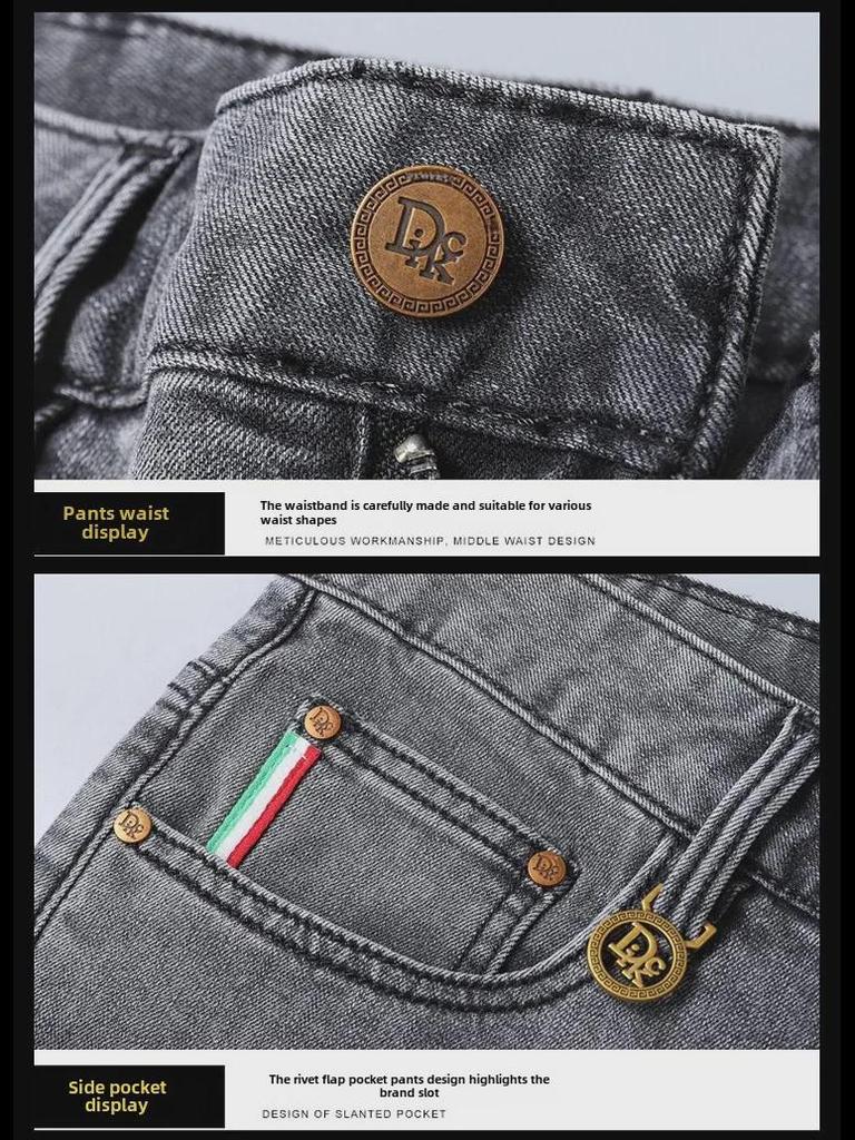 European Men's Slim Fit Retro Jeans - Summer Casual Straight Pants