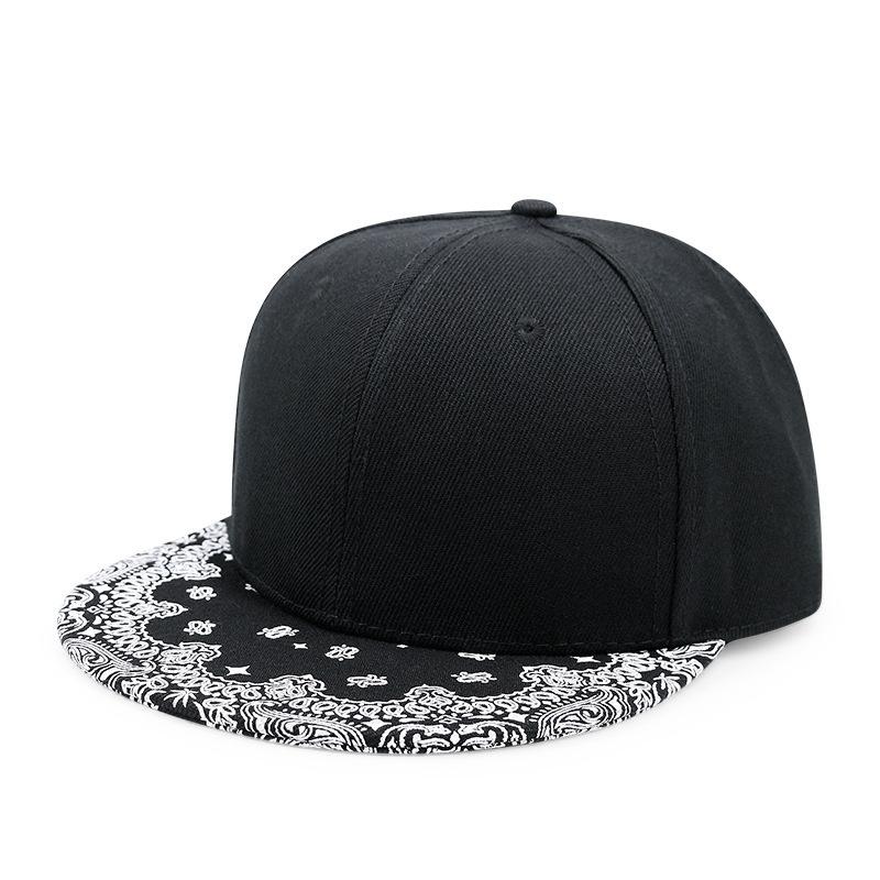 Fashion Cashew Print Hip Hop Flat Edge Baseball Cap Men and Women Trendy Street Dance Flat Hat Performance Casual Hat