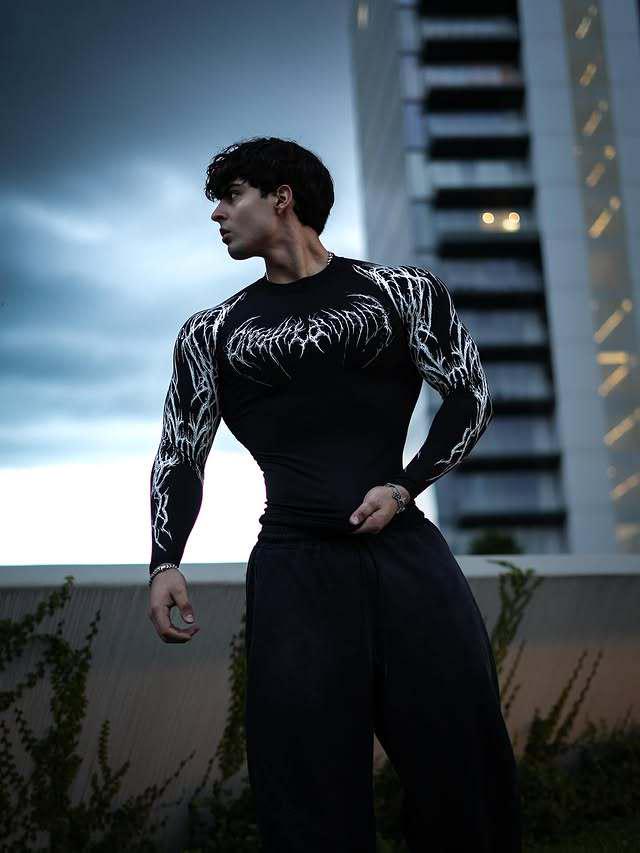 Breathedivinity 2025 Venom Fitness Schnelltrocknendes Unisex Langarm Kompressionsshirt