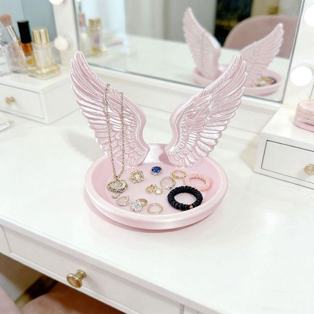 INS Jewelry Storage Tray Angel Wings Mini Key Tray Photo Prop Bracelets Organizer  Room Decor