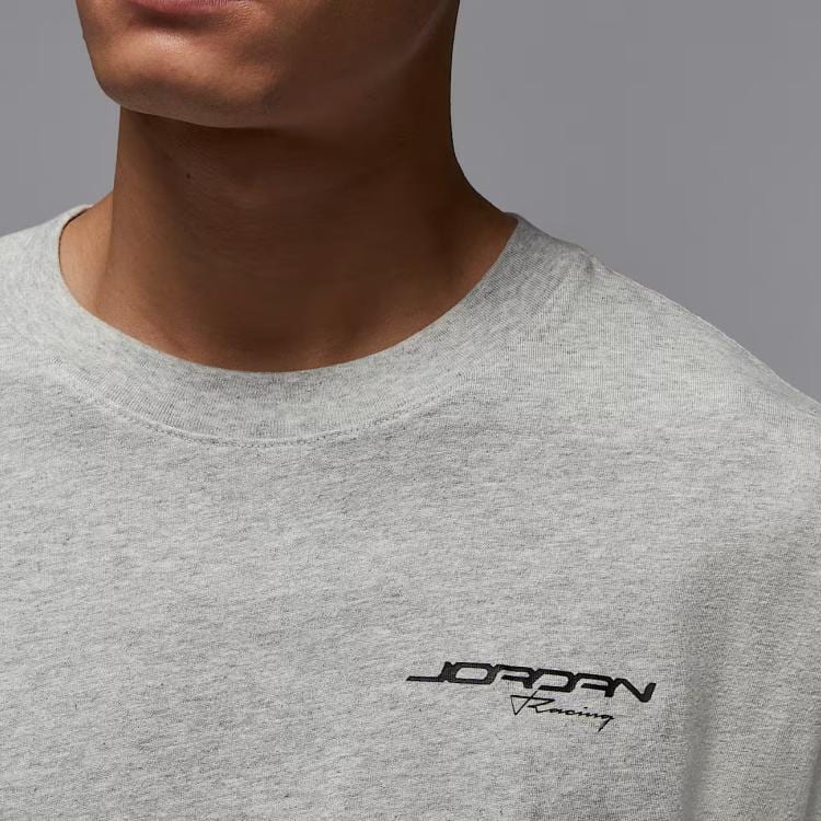 Jordan T Shirts Men's Heather Gray/Black Crew Neck Moderate IF0783-050