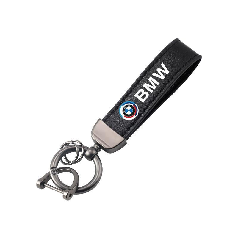 Leather Keychain Zinc Alloy Car Key Chain Ring Pendant Key Holder For BMW G01 G02 F22 F23 E46 E93 E39 G26 F01 F02 F06 Sticker cwsh87