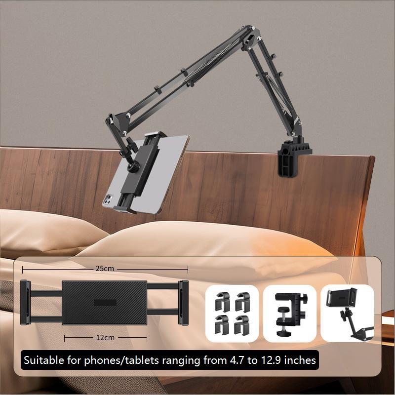 Adjustable Bedside Tablet Stand, Rotatable Long-Arm Metal Desktop Tablet Stand, Bedside Lazy Phone Holder