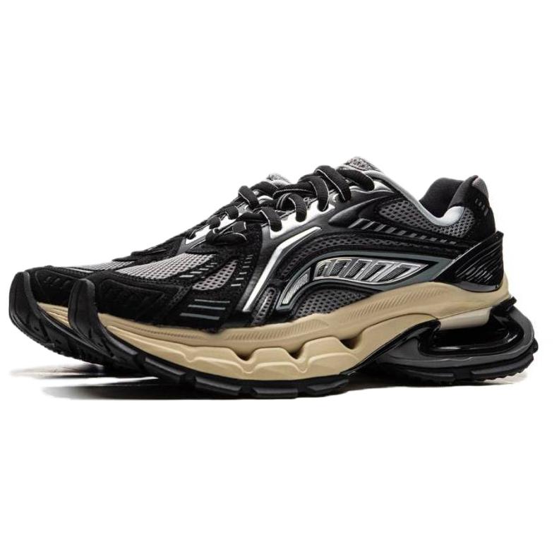 Li Ning Lijun BOW Comfortable Breathable Shock Absorbing Durable Low Top Casual Shoes Men Casual Shoes Black Gray AZGU149-1