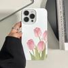 Pink Tulip Flower Pattern Phone Case For iPhone 17 16 Pro Max Case iPhone 15 14 Plus 13 12 11 Pro Max 16e Shockproof Soft Cover
