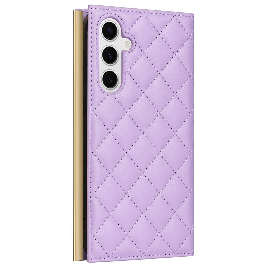 For Samsung Galaxy S24 Stand Wallet Phone Case PU Leather Flip Cover with Shoulder Strap