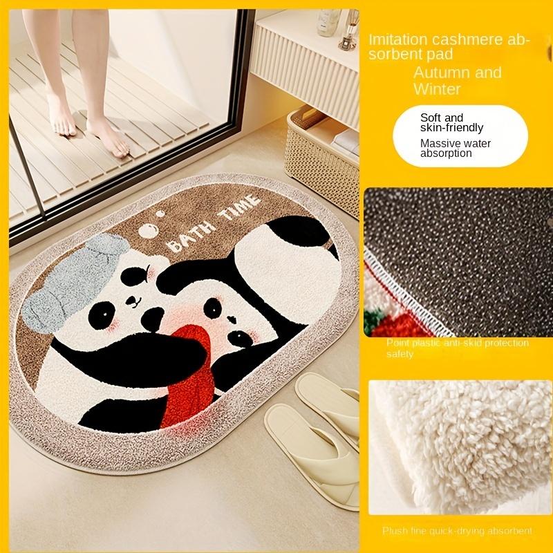 Cute Panda Carpet Absorbent Bathroom Doormat Toilet Carpet Soft  Rug For Bedroom Living Room Floor Mat Welcome Mat Home D