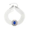 Five Layer Pearl Multilayer Necklace Imitation Pearl Women Choker Rhinestone Necklace  Wedding
