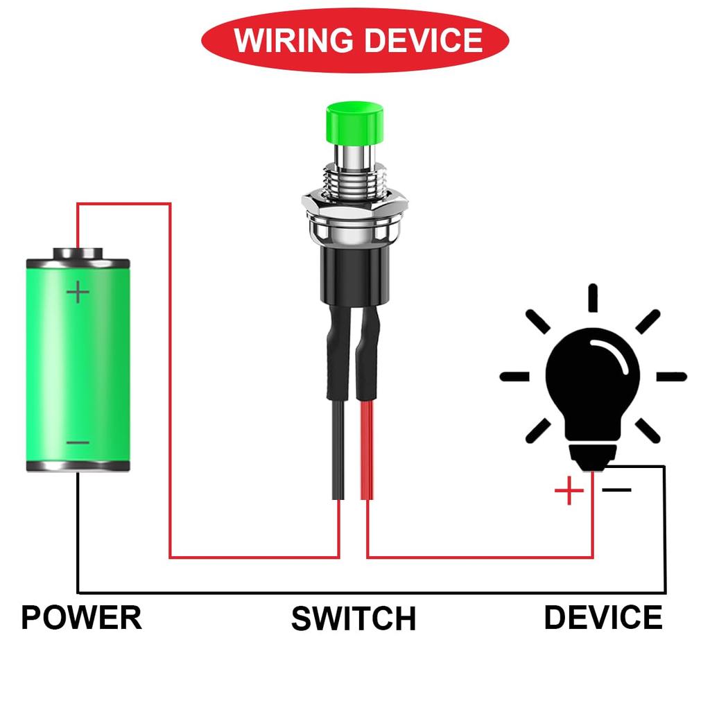 MKBKLLJY 15pcs 7mm Green Momentary Push Button Switch 1A 110V 220V 250V AC