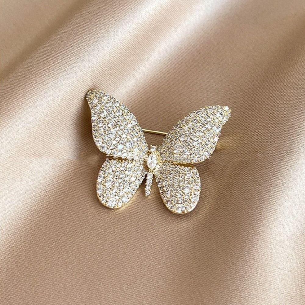 Badge Suit Collar Pin Full Rhinestone Rhinestone Brooch Fashion Rhinestone Butterfly Brooch Girls