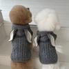 Warm Pet Cape Sweater Small Medium Dogs Cats Teddy Winter Thick Knit Hooded Coat