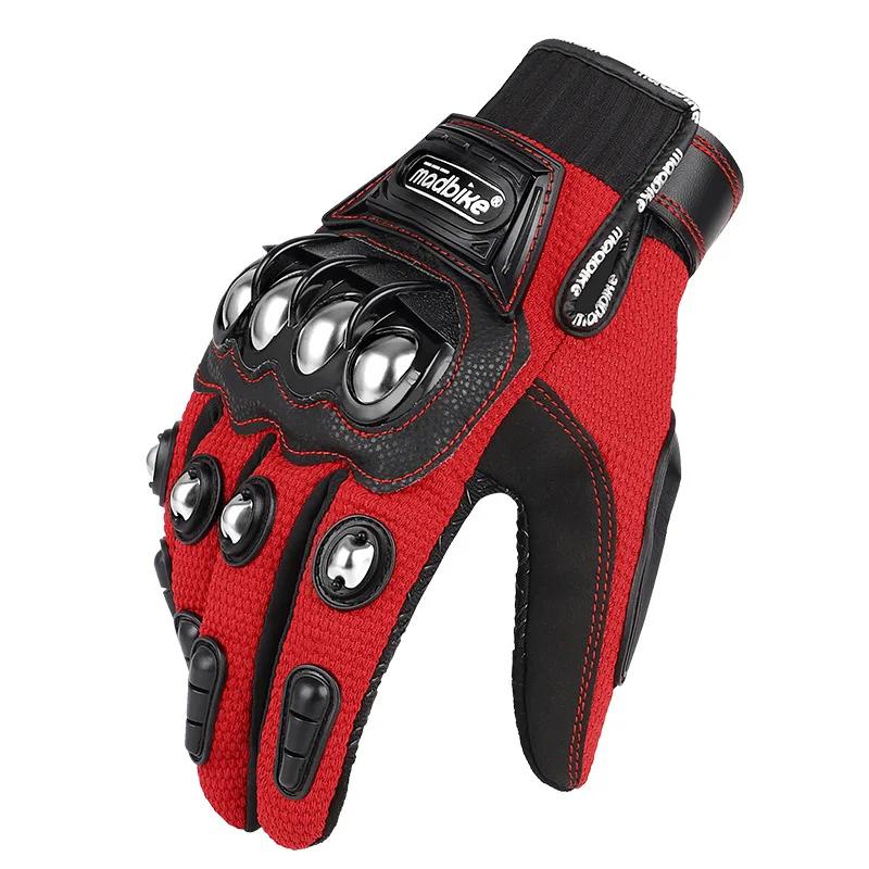Motobike Motorcycle Knitting Unisex Moto Touch Screen Breathable Motocross Riding Racing Alloy Protective Full Finger Gloves