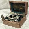 Brass Nautical Sextant Kelvin Hughes London Replica with Wooden Box