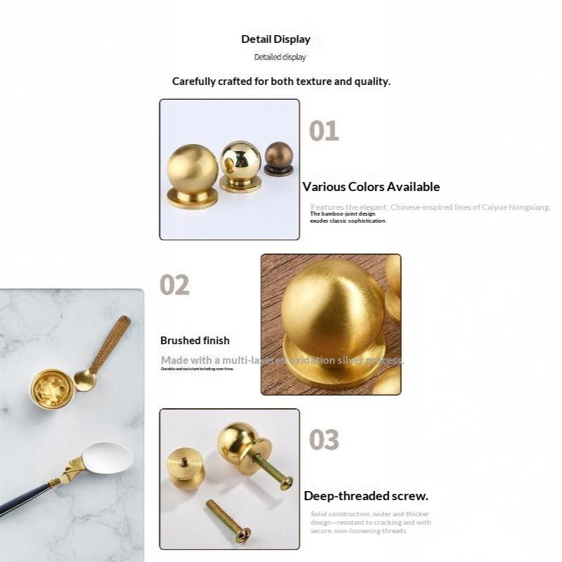 Brass Round Cabinet Knob Single Hole Solid Drawer Pull Matte Antique Bronze Multi Size Knob For Furniture Wardrobe Cupboard