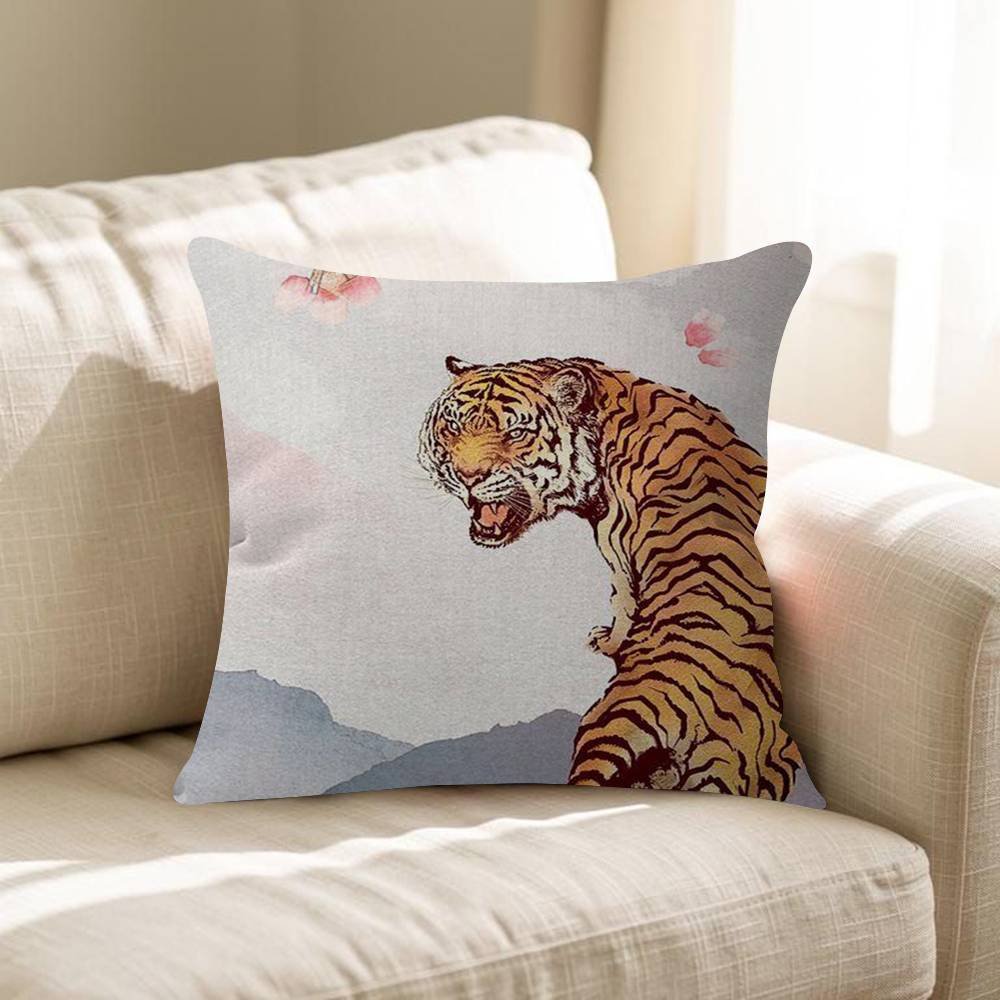 

Wildflower INS Tiger Blossom Cushion Cover 30x50 Polyester Sofa Cushions Decorative Throw Pillows Home Decoration Pillowcover 30x30 cm