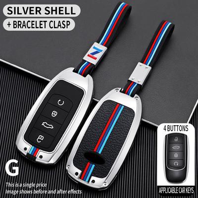 1x kryt pouzdra na klíče ze zinkové slitiny se 4 tlačítky pro chytré pouzdro do auta pro Chery Tiggo 8 Pro Tiggo 8plus Nový 5 plus 7pro Shell Bag Keychain Protector
