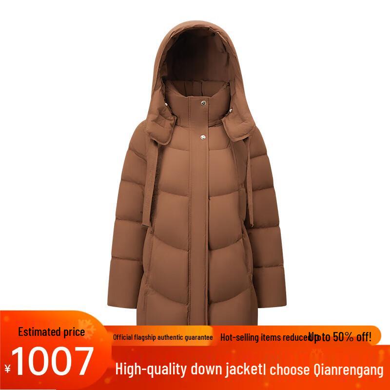 

Женский пуховик Qianrengang средней длины с капюшоном S