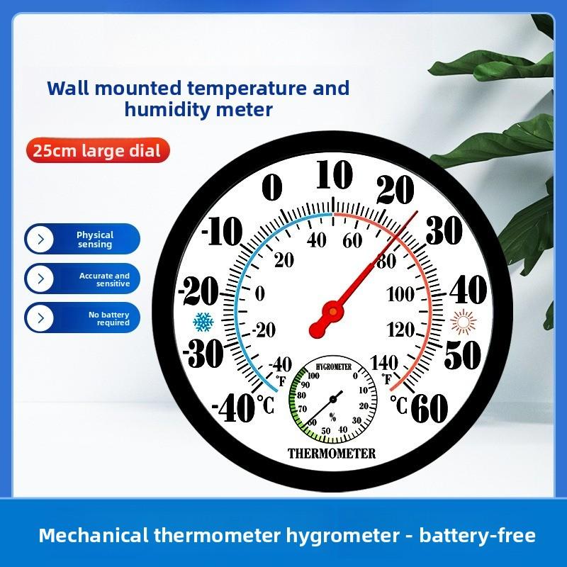 TH9250P-25CM Temperature and Humidity Meter Black Shell Euro Disk Color Red Needle