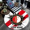 Custom Name Feyenoord Rotterdam2 Round Area Rug,Carpet Rug for Living Room Bedroom Sofa Playroom Decor,Non-slip Floor Mat