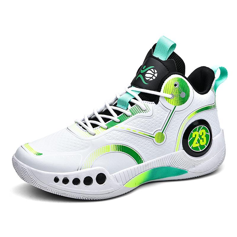 Men's High Top Breathable Non-Slip Shock-Absorbing Basketball Shoes for Middle School Students