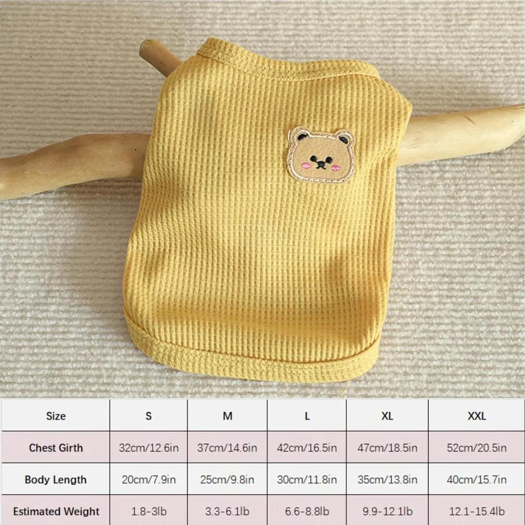 Generic 4 Pieces Dog Shirts with Breathable and Comfort Small Medium Dog pet Clothing Spring Dog Outfits for Small Puppy Cat Pets (Medium), Yellow