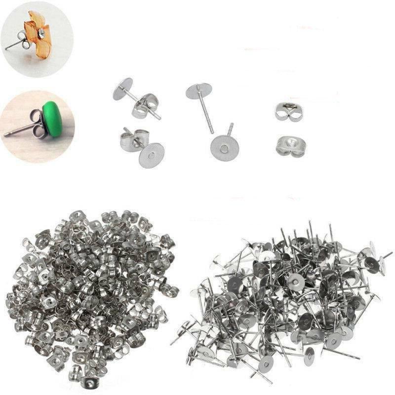100PCS DIY Practical Flat bottom earring needle Convenient Flat head earrings Handmade earrings Accessory